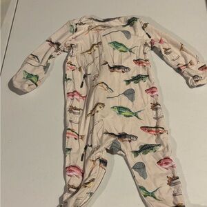 Caden Lane - Gone Fishing Zipper Footie Size 3-6 Months